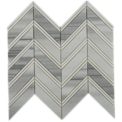 Close Out - Chevron Weave - Cipollino with Thassos Strips