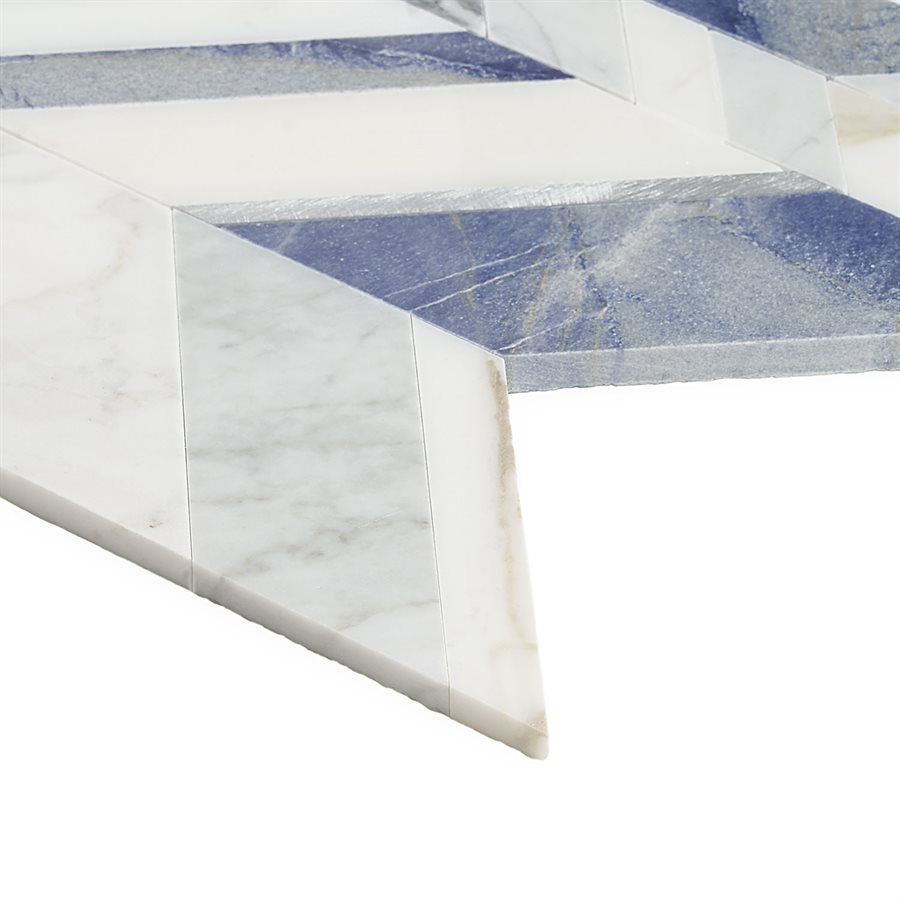 Zayden Azur - White Carrara, Calacatta, Blue Macauba,& Aluminum