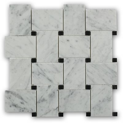 Wideweave White Carrara with Black Dot